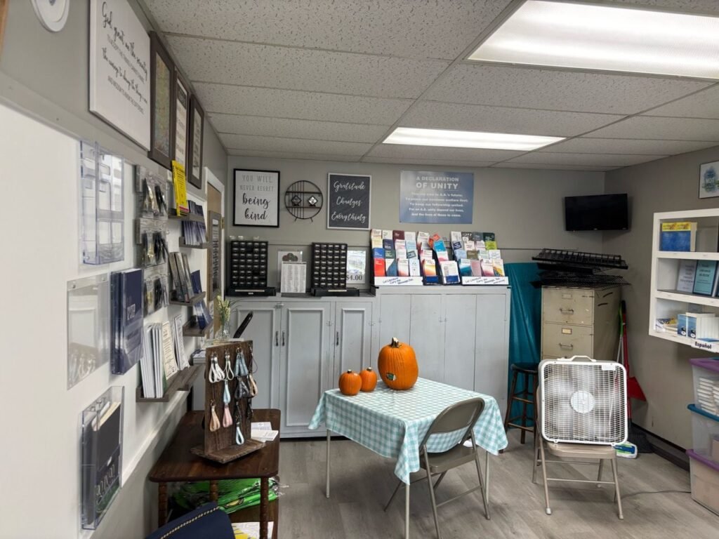 Information, pamphlets, and recovery resources inside Bowling Green Central Office